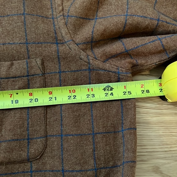 Vintage Le Chevron Plaid Wool Button Down Shirt.  Size XL. - Picture 13 of 16